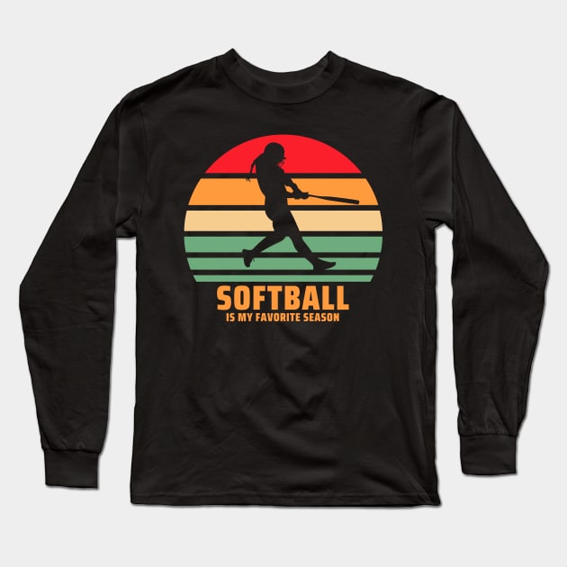 softball Long Sleeve T-Shirt by meihera artworks